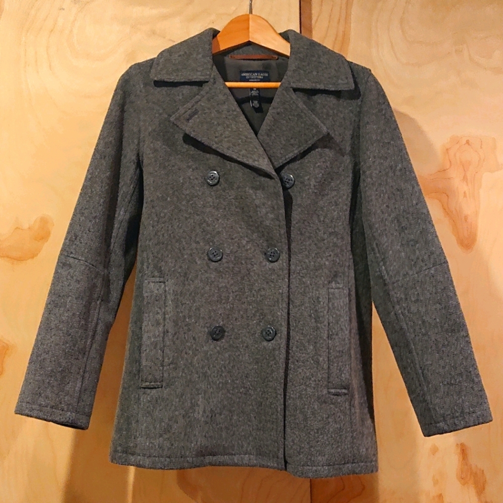 American Eagle Wool Coat - Gray - XS